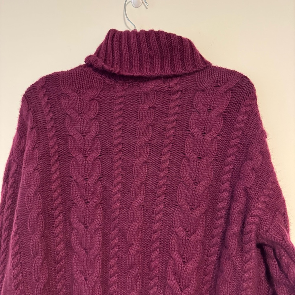 Banana Republic Fuchsia Turtleneck Merino Wool/Cashmere Sweater - Picture 9 of 11